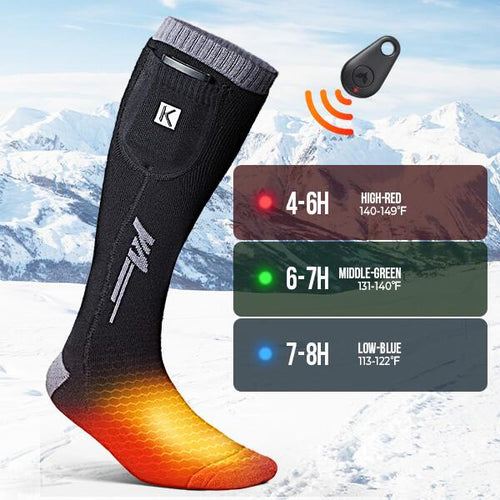 (Cadeau gratuit) Chaussettes chauffantes haut de gamme avec piles rechargeables et télécommande
